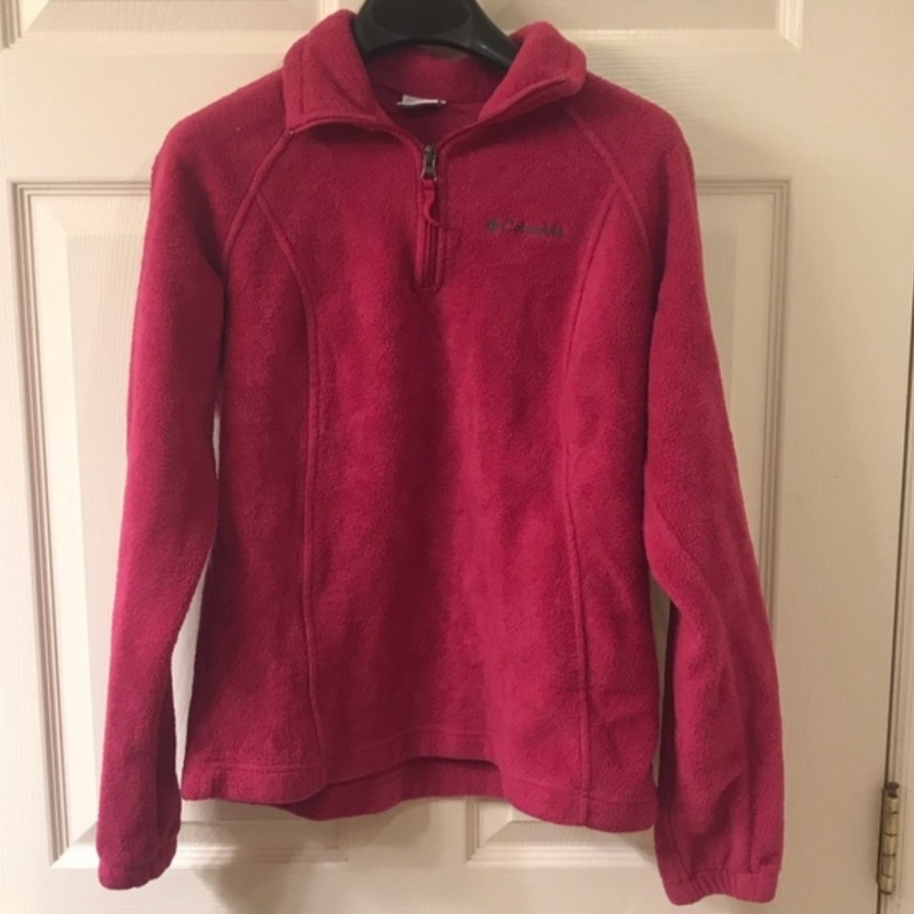 Columbia Pink Fleece 1/4 Zip Pullover Large